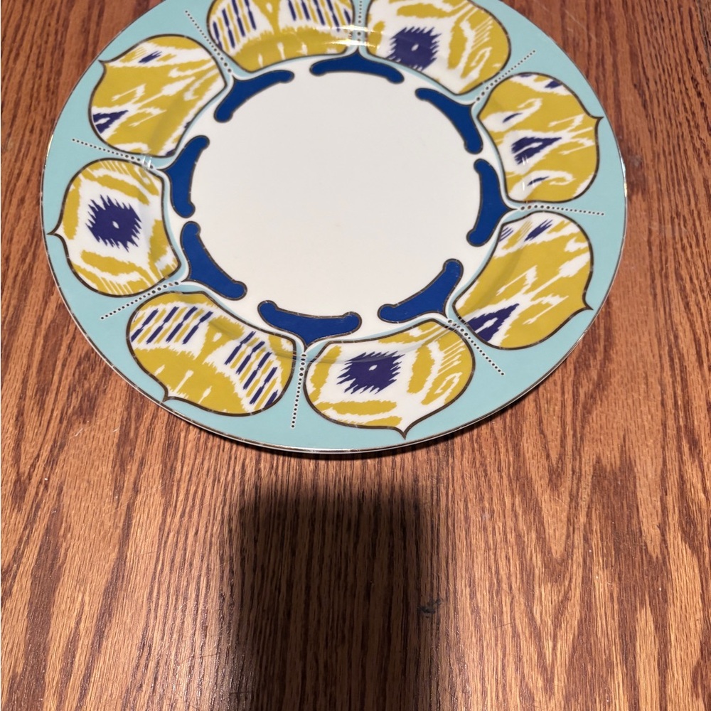 Anthropologie Spal Blue and Yellow Dinner Plate